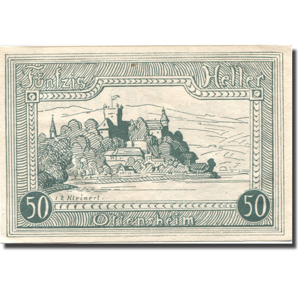 Banconote, Austria, Ottensheim, 50 Heller, château, 1920 SPL Mehl:FS 717