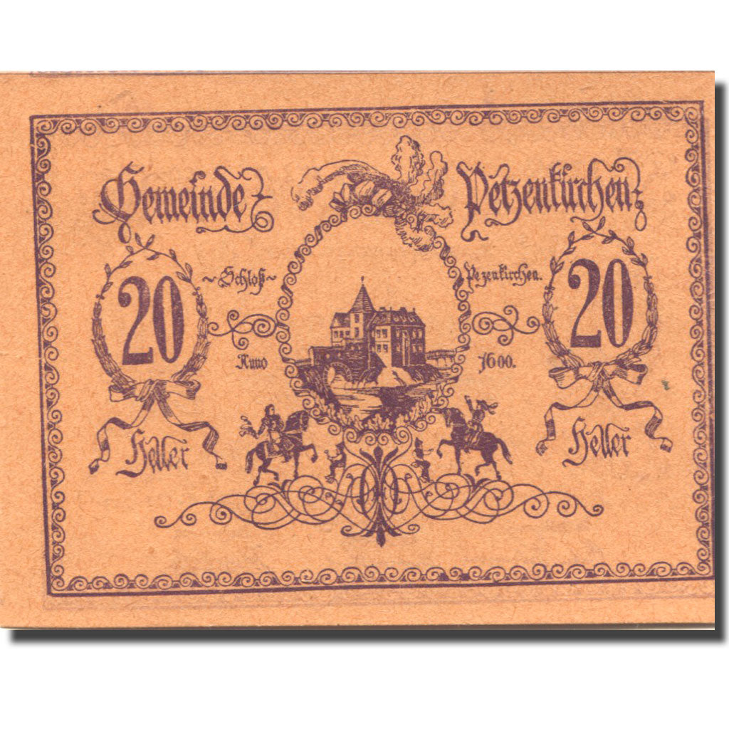 Geldschein, Österreich, Petzenkirchen, 20Heller village 1, 1920 UNZ Mehl:FS 740a