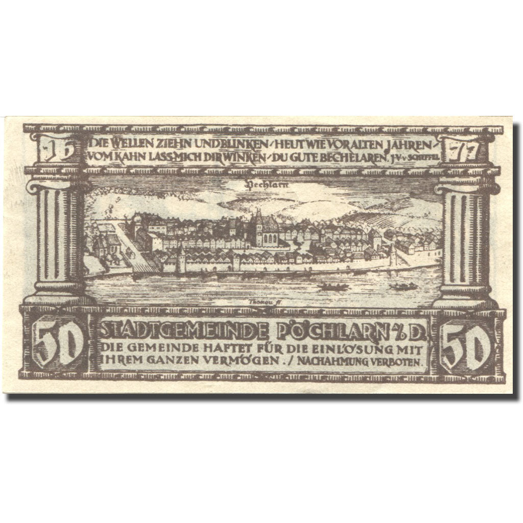 Billet, Autriche, Pöchlarn, 50 Heller, château 1920-10-15, SPL Mehl:FS 755IV