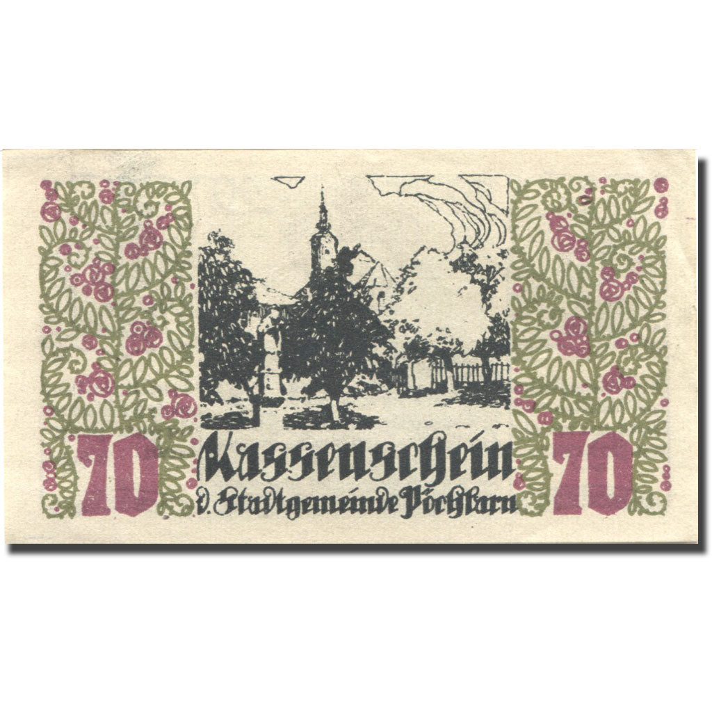 Banconote, Austria, Pöchlarn, 70 Heller, Eglise 1920-10-15, SPL Mehl:FS 755IV