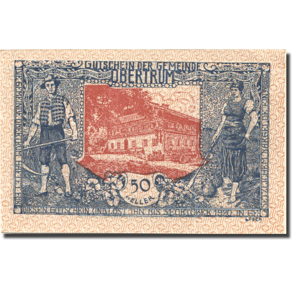 Banconote, Austria, Obertrum, 50 Heller, ferme 1920-10-31, SPL Mehl:FS 695a