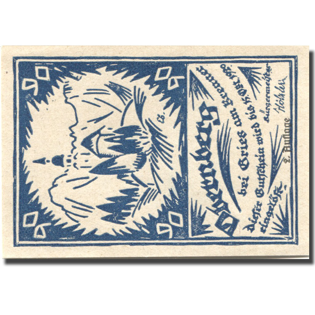 Biljet, Oostenrijk, Obernberg, 90 Heller, Eglise 192 SPL blue Mehl:FS 685Ia
