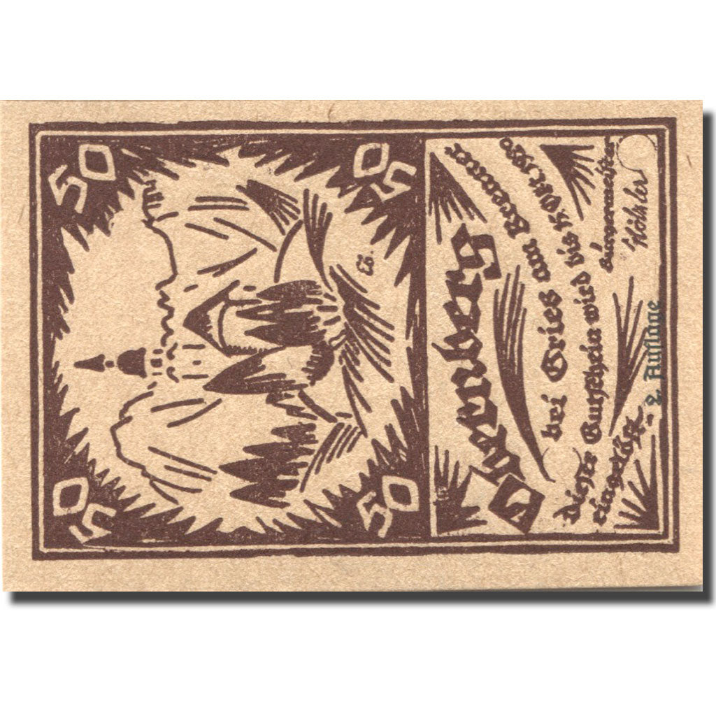 Banknot, Austria, Obernberg, 50 Heller, château, 1920, 1920-10-15, UNC(63)