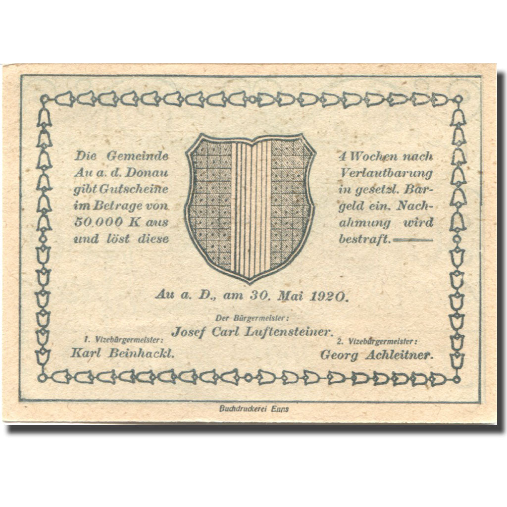 Banconote, Austria, Au a.d D, 30 Heller, canal 1920-05-30, SPL  Mehl:FS 64