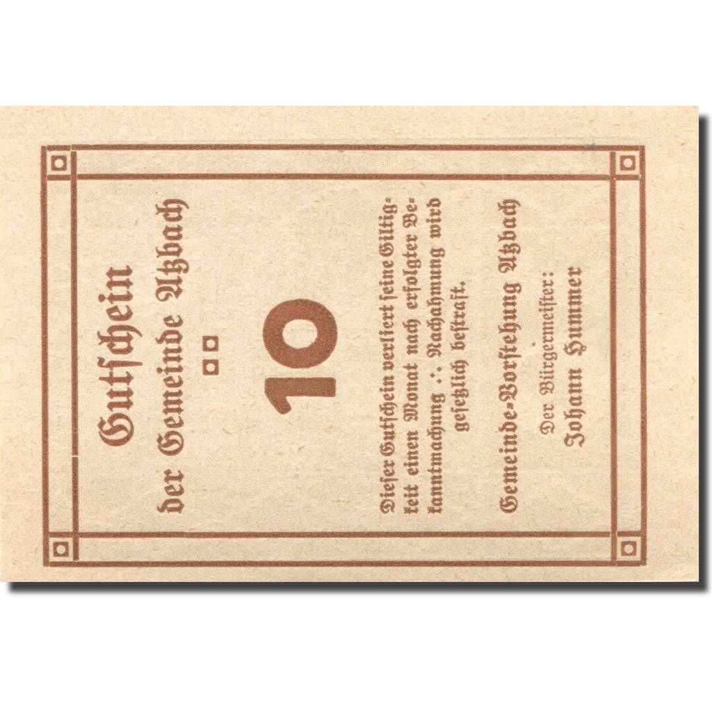 Banconote, Austria, Atzbach, 10 Heller, Eglise, SPL brown Mehl:FS 62a