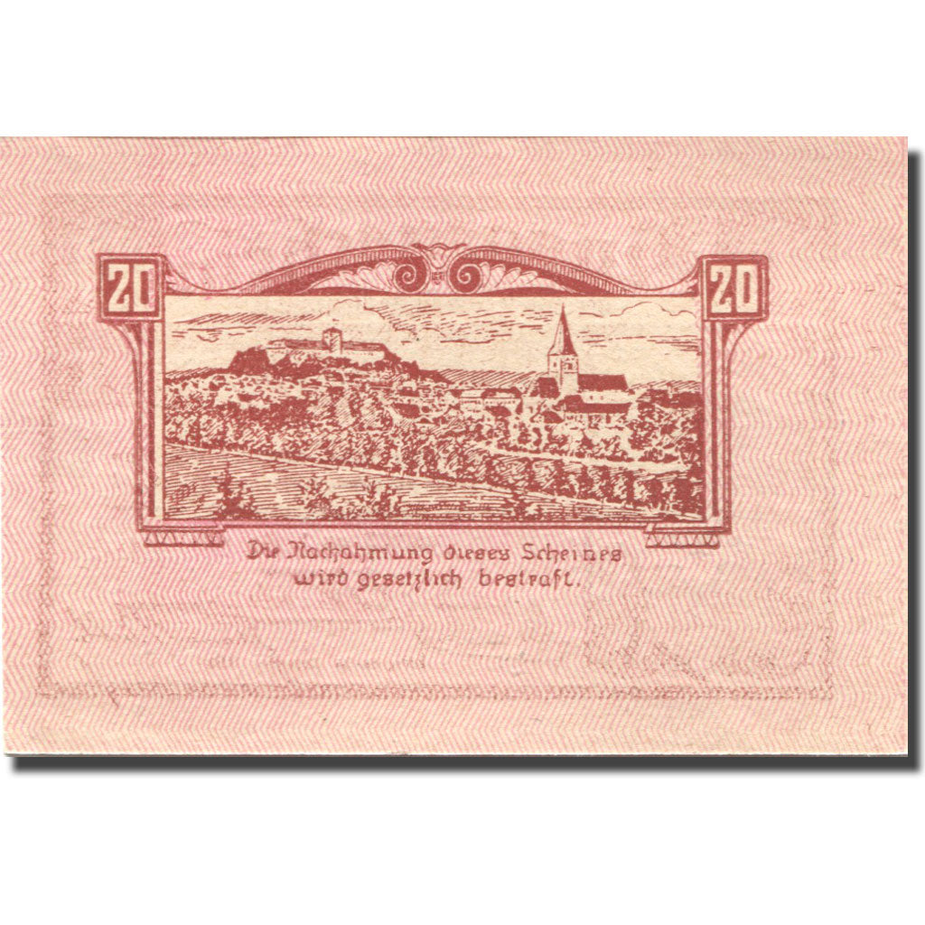 Geldschein, Österreich, Weitra, 20 Heller, château, 1920 UNZ- Mehl:FS 1166f