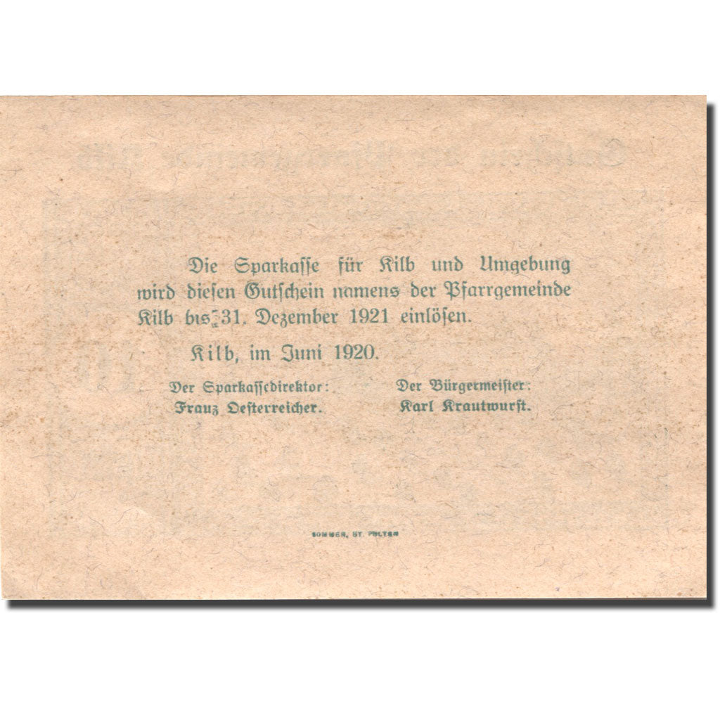 Banconote, Austria, Kilb, 10 Heller, château, 1920 SPL Mehl:FS 437IIIc