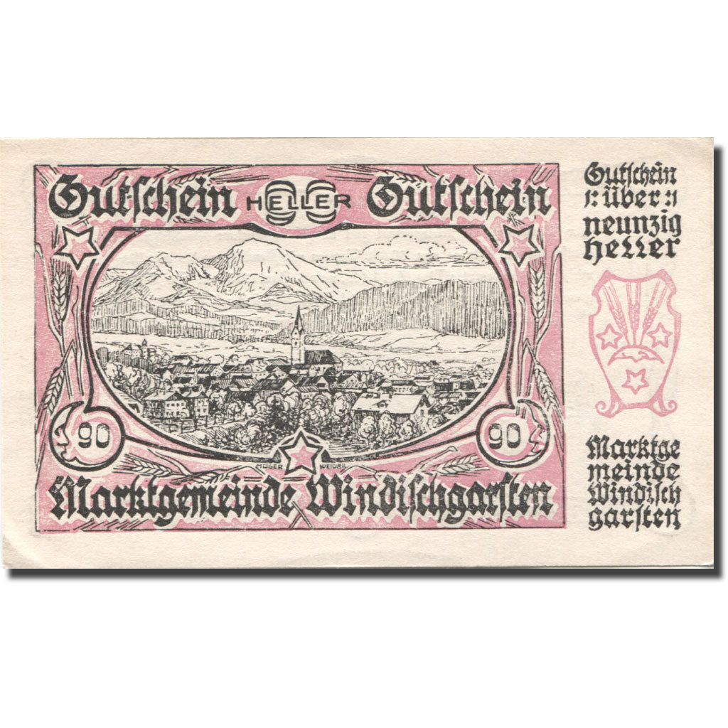 Geldschein Österreich Windischgarsten 90Heller paysage 1920 UNZ Mehl:FS 1245IIIb