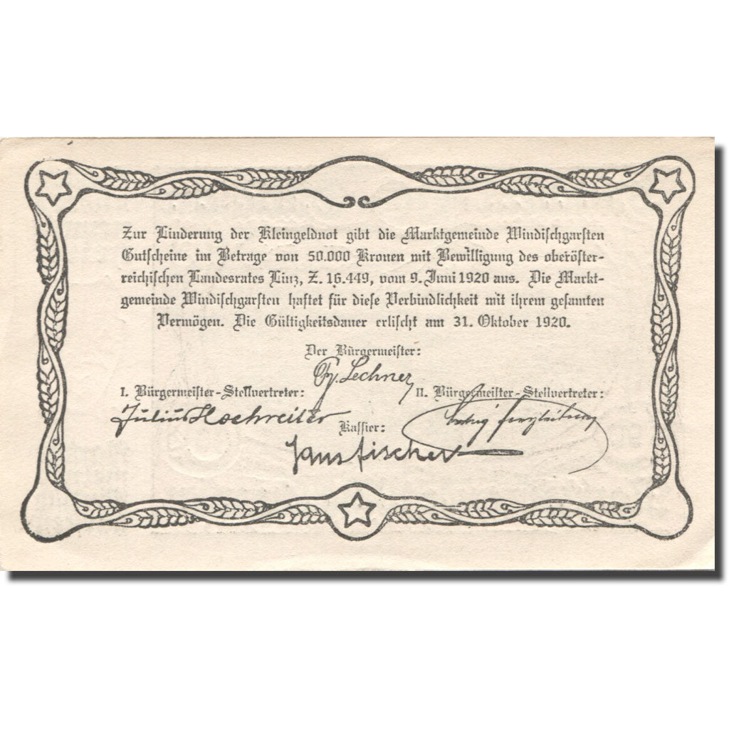 Geldschein Österreich Windischgarsten 90Heller paysage 1920 UNZ Mehl:FS 1245IIIb