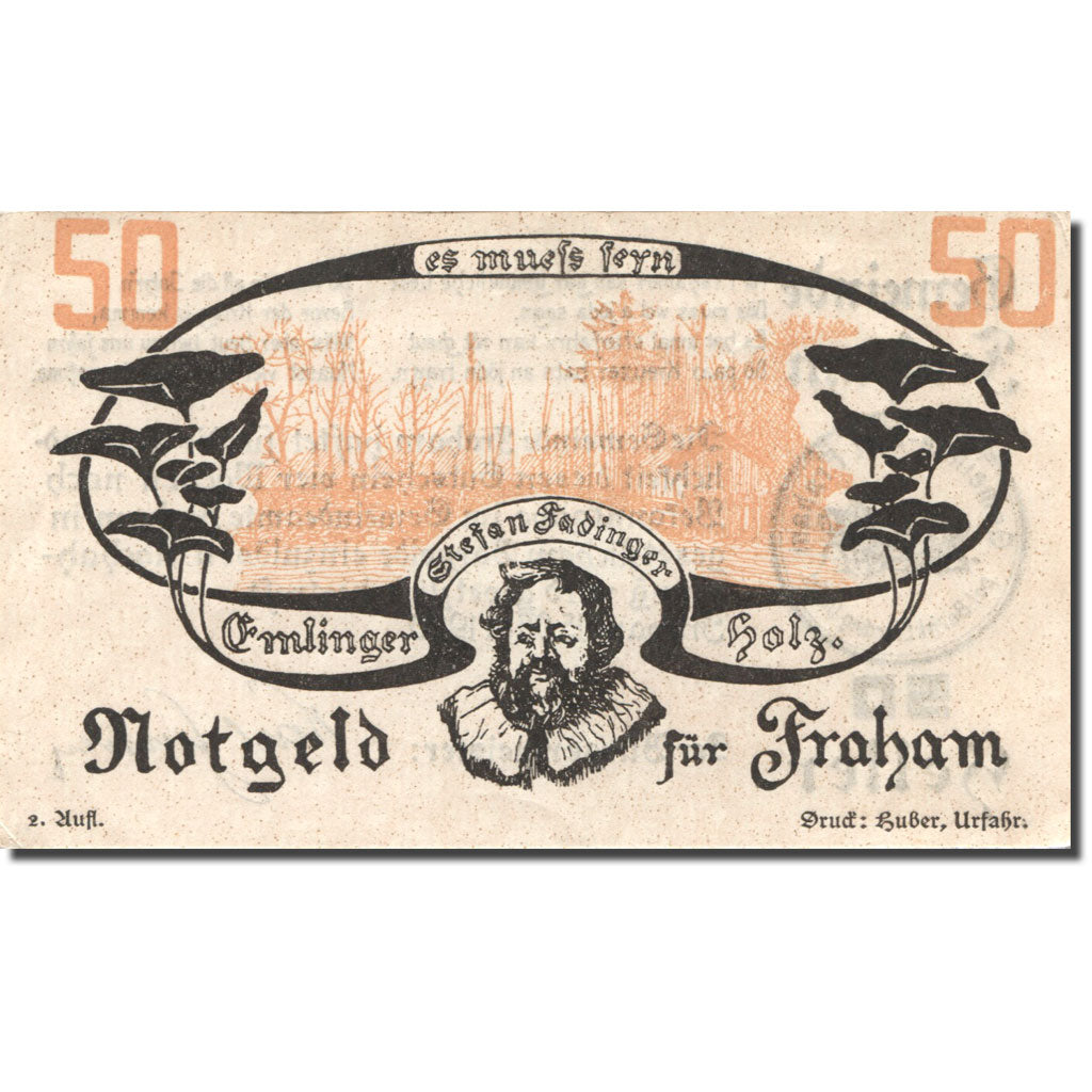 Billet, Autriche, Fraham, 50 Heller, Forêt, 1920, 1920-05-15, SUP+, Mehl:FS 205b