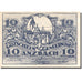 Banconote, Austria, Anzbach, 10 Heller, château, 1921, SPL, Mehl:FS 48IIAb
