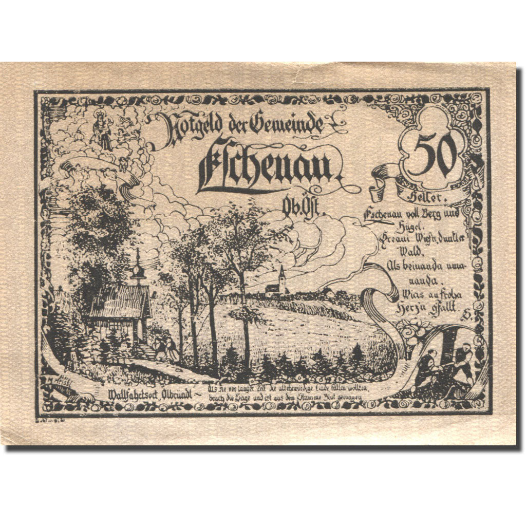 Banconote, Austria, Eschenau, 50 Heller, village 1921-03-31, BB Mehl:FS 187c
