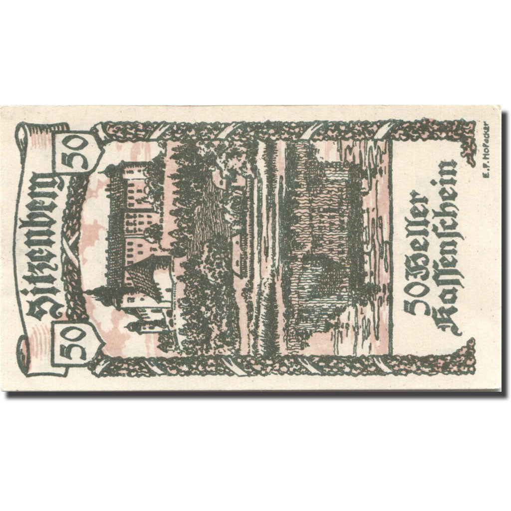 Geldschein, Österreich, Sitzenberg, 50 Heller, château, 1920 UNZ Mehl:FS 1002