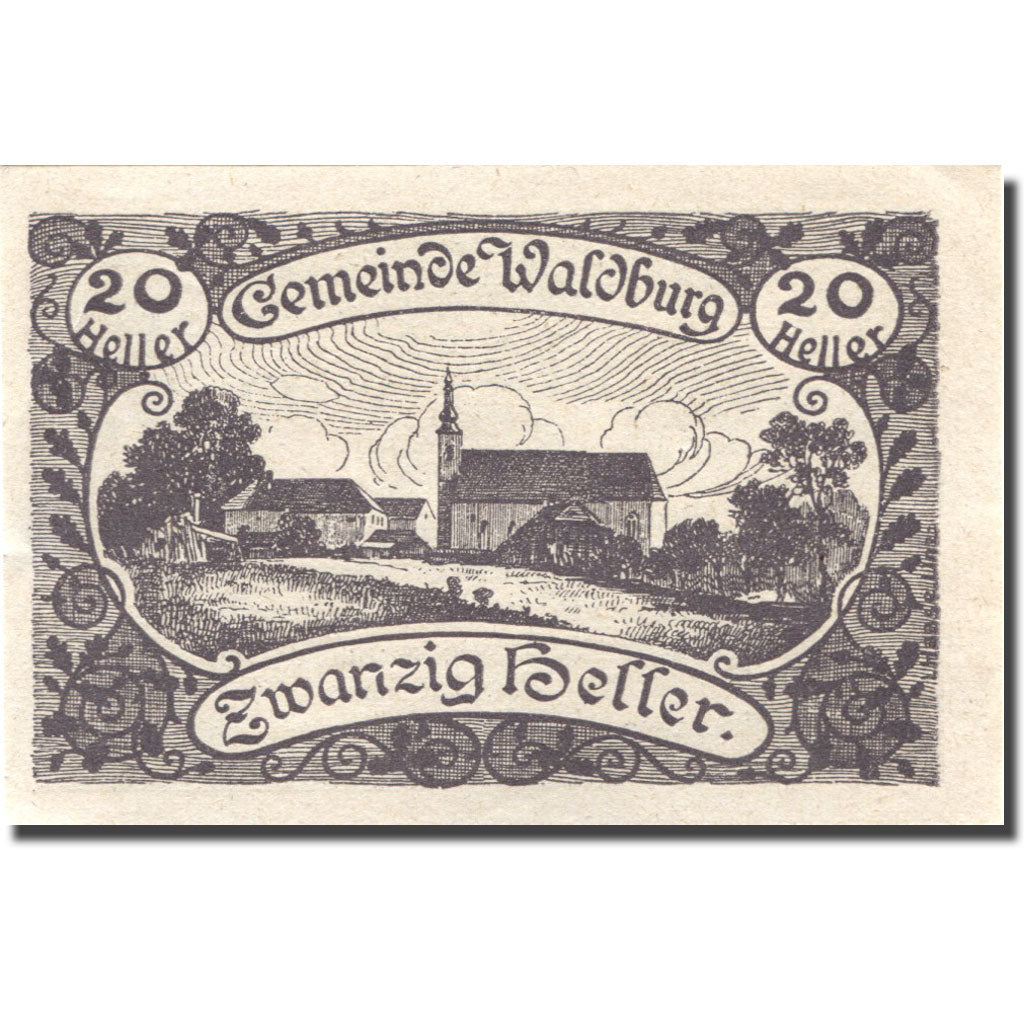 Banconote, Austria, Waldburg, 20 Heller, Eglise, 1920-12-31, SPL Mehl:FS 1130