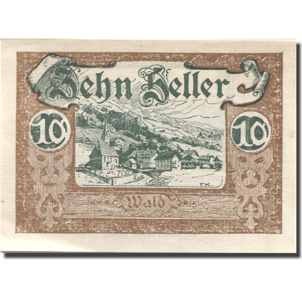 Billet, Autriche, Wald im Pinzgau, 10 Heller 1920, SUP+ Mehl:FS 1129Ia