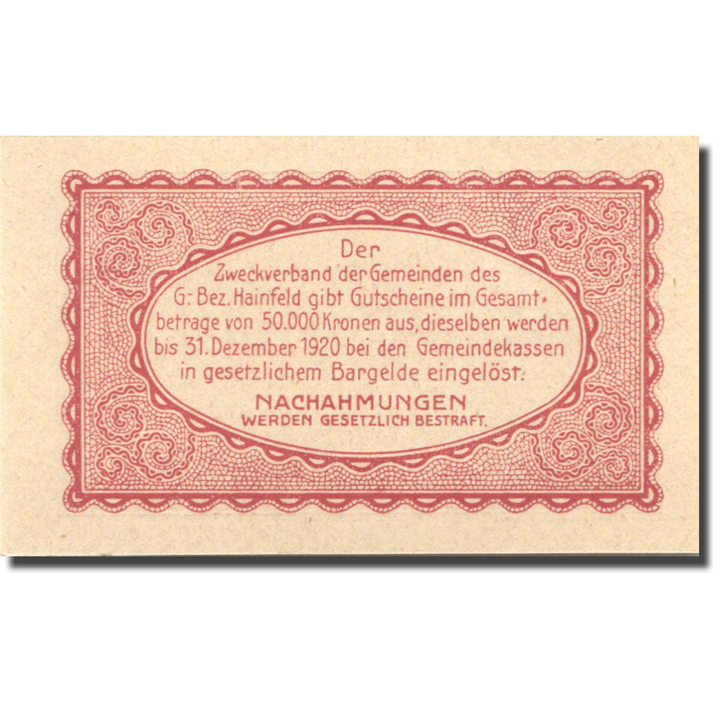 Geldschein, Österreich, Hainfeld, 10 Heller, château, 1920, UNZ-, Mehl:FS 340a