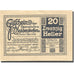 Nota, Áustria, Haidershofen, 20 Heller, château, 1920 UNC(63) Mehl:FS 335Ib
