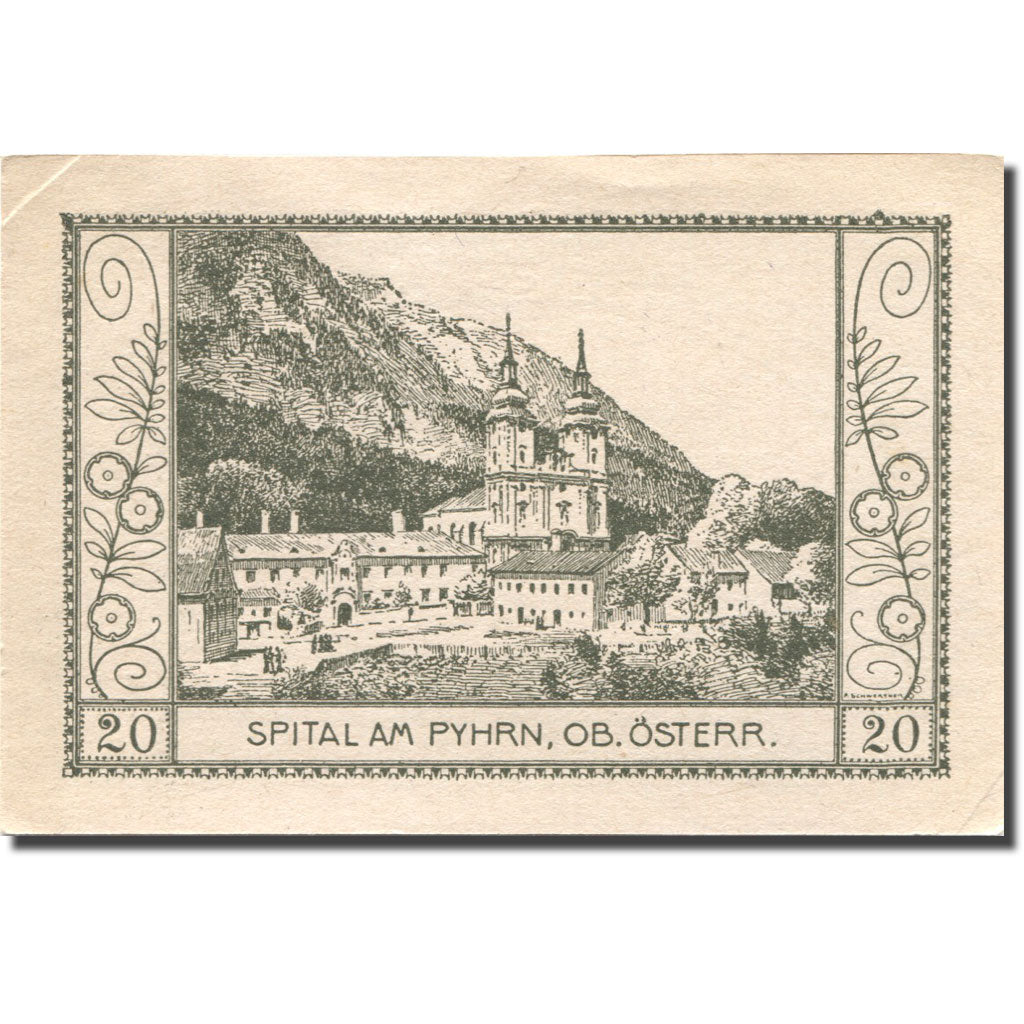 Billet, Autriche, Spital am Pyhrn, 20 Heller, montagne, 1921 SPL Mehl:FS 1007Ia