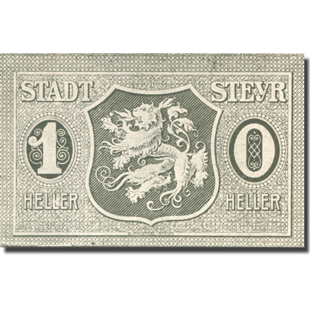 Nota, Áustria, Steyr, 10 Heller, Usine 1921-03-31, UNC(63) Mehl:FS 1034IIb