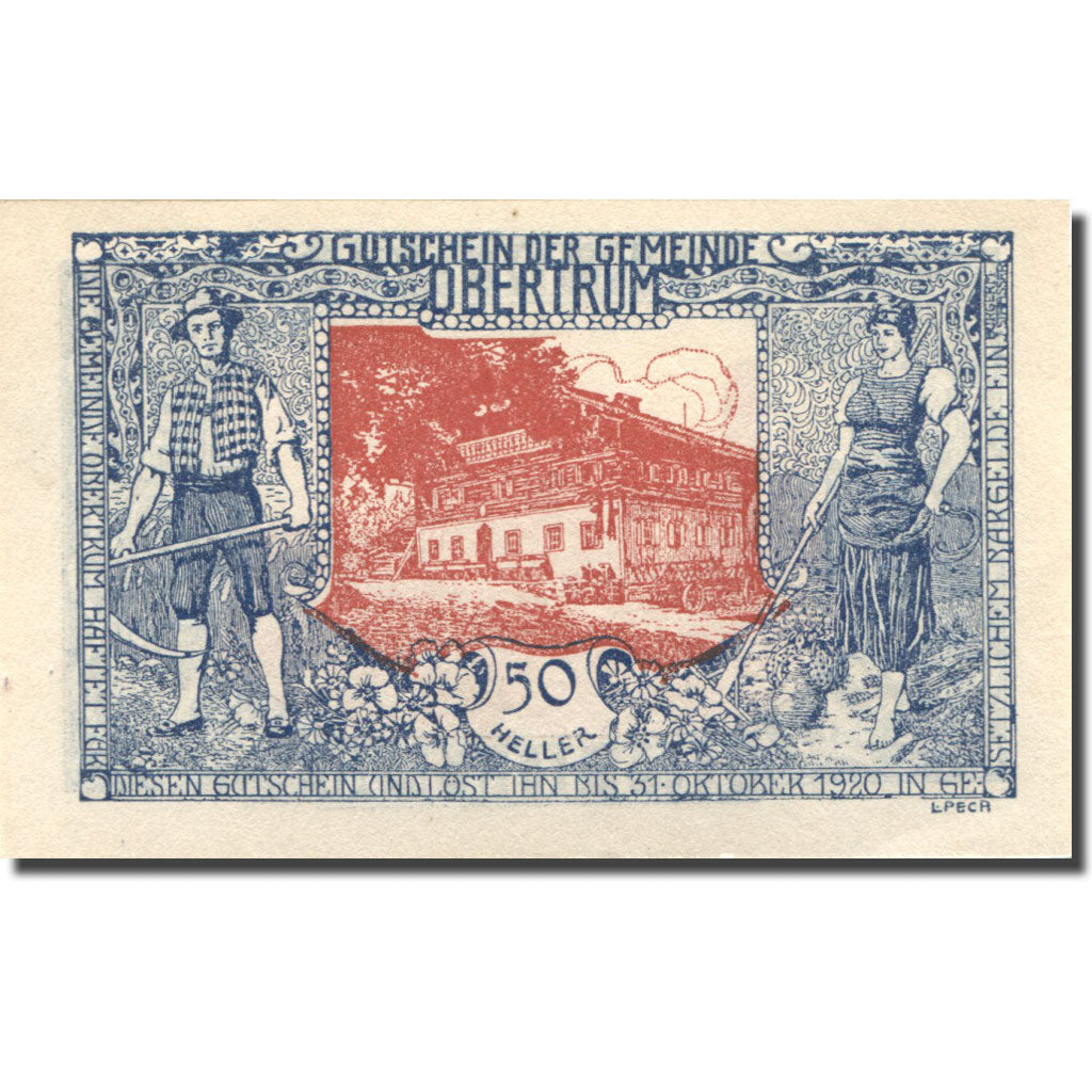 Banconote, Austria, Obertrum, 50 Heller, chalet 1920-10-31, SPL Mehl:FS 695a