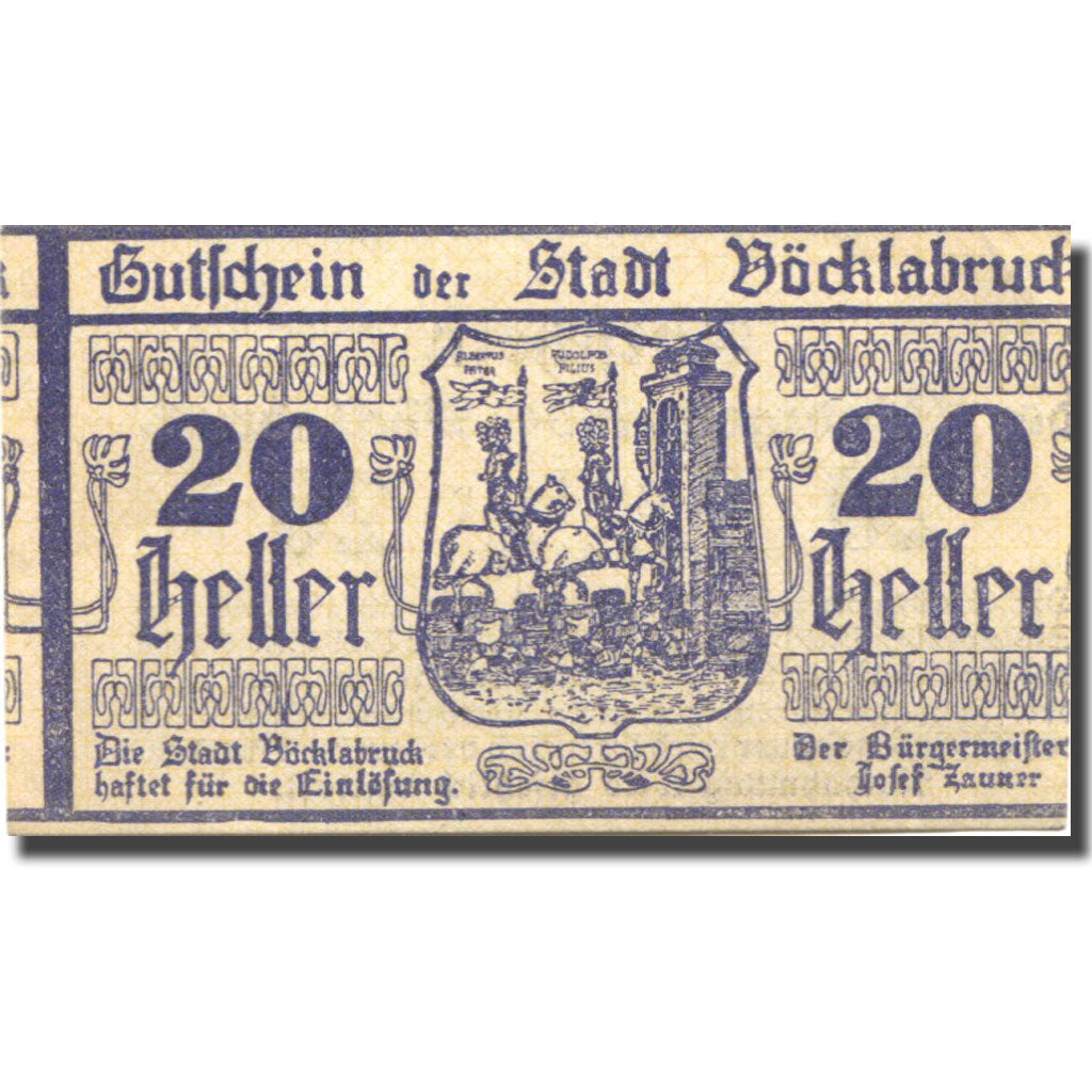 Geldschein, Österreich, Vöcklabruck, 20Heller, chevalier, 1919 UNZ Mehl:FS 1116I
