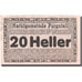 Banconote, Austria, Purgstall, 20 Heller, valeur faciale, SPL, Mehl:FS 794I.1.1