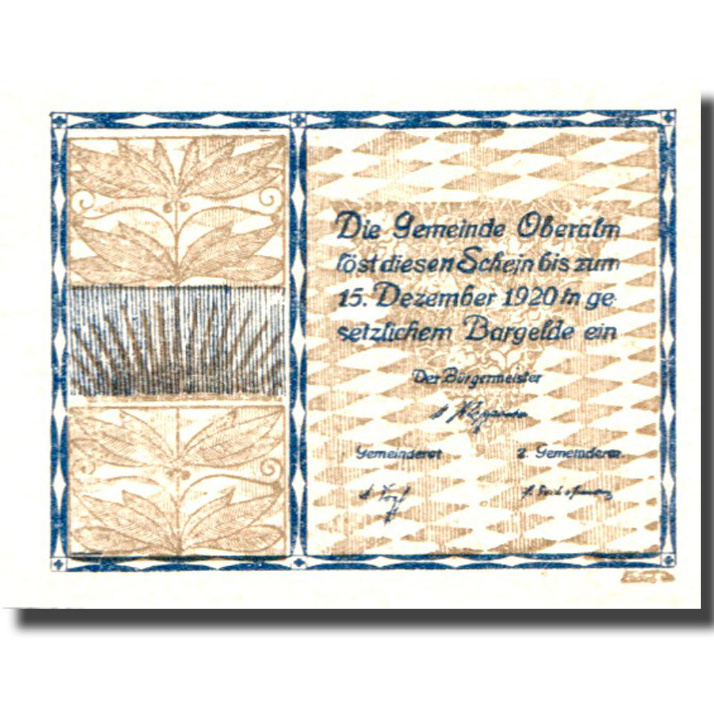 Banconote, Austria, Oberalm, 99 Heller, blé, 1920 SPL, Mehl:FS 681IIa