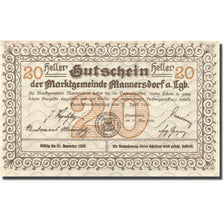 Banconote, Austria, Mannersdorf, 20 Heller, ruine, 1920 SPL Mehl:FS 577a