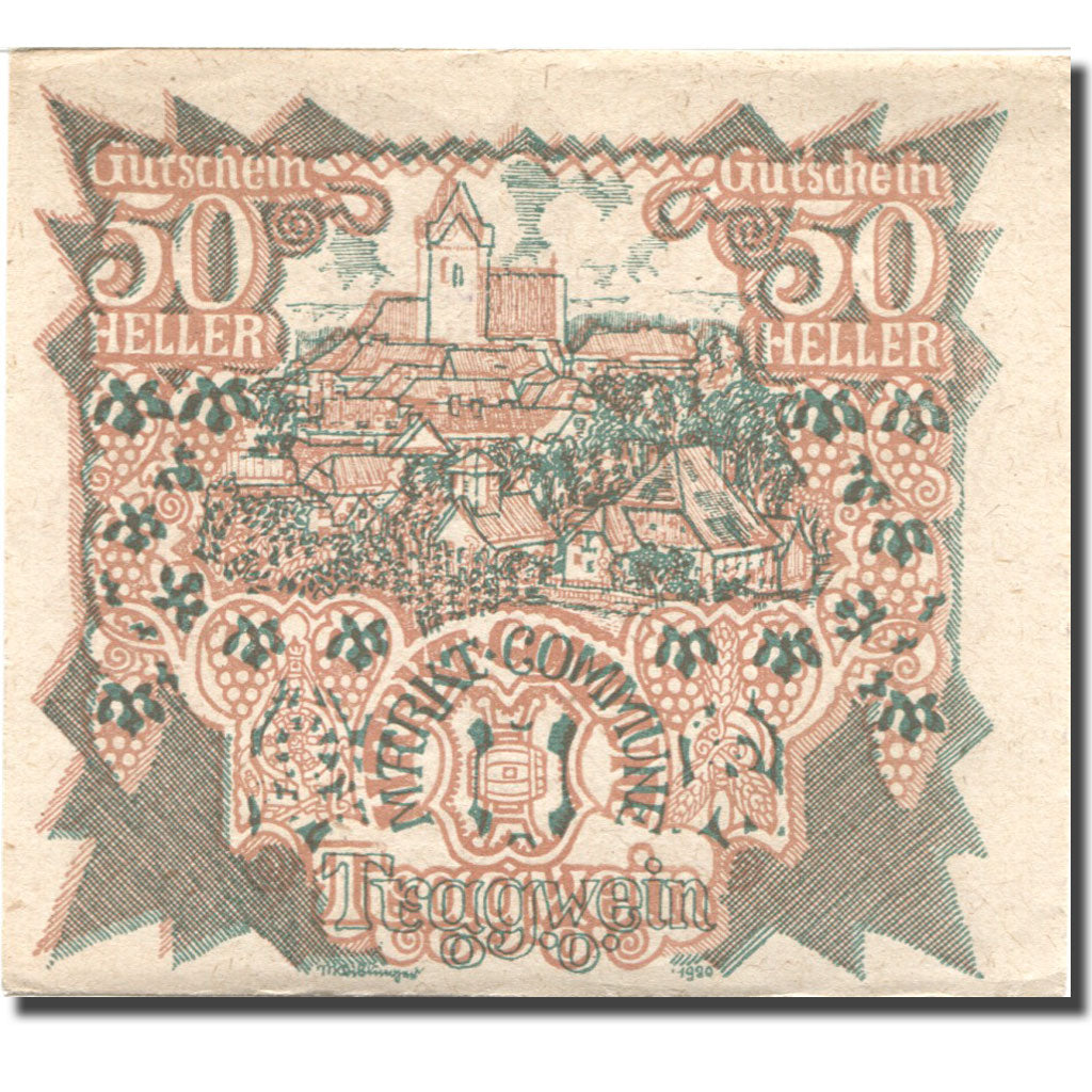 Billet, Autriche, Tragwein, 50 Heller, village 1921-04-30, SPL Mehl:FS 1075Ia