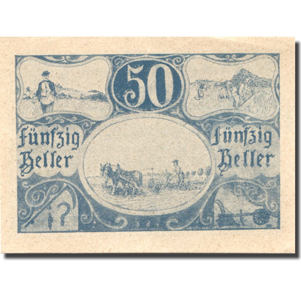 Billet, Autriche, Untergaisbach, 50 Heller, agriculteur, 1920 SPL Mehl:FS 1094b