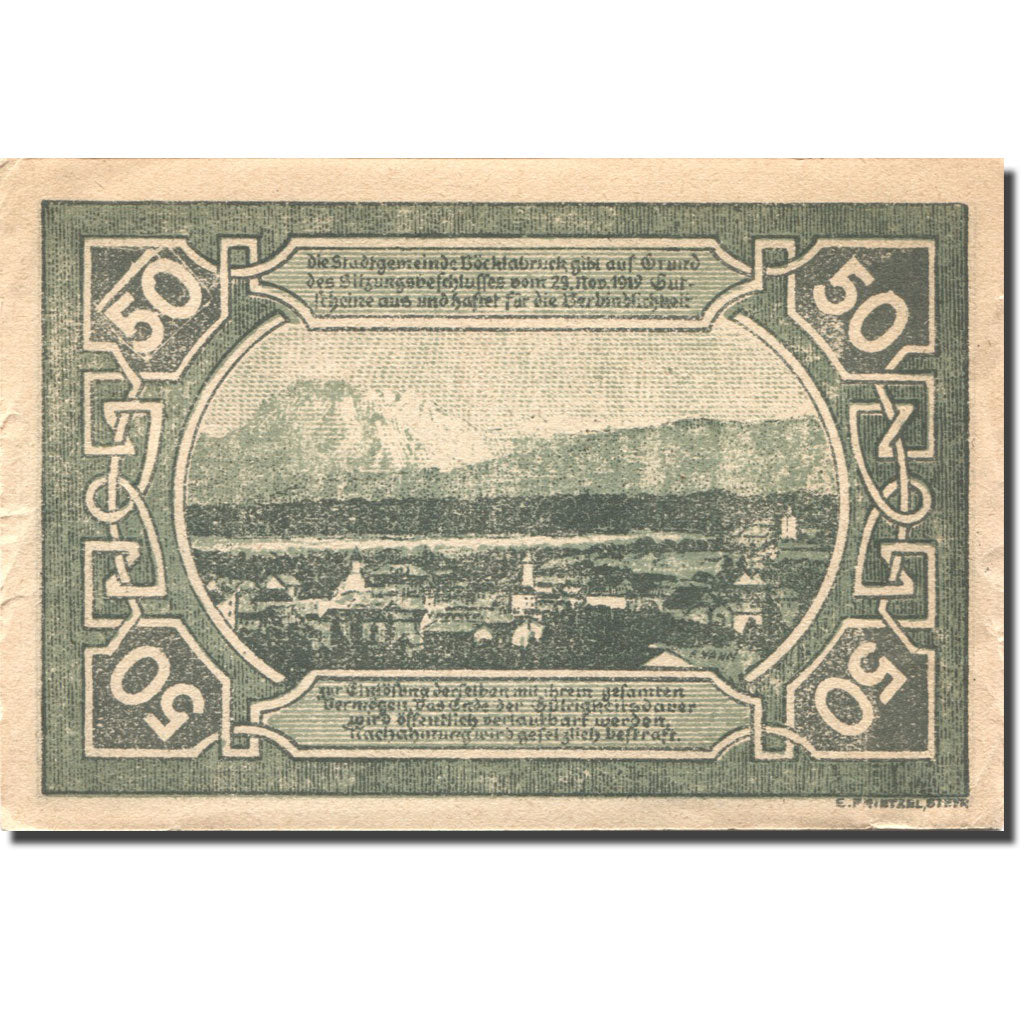 Geldschein, Österreich, Vocklabruck, 50 Heller, château, 1920 VZ Mehl:FS 1116IIb