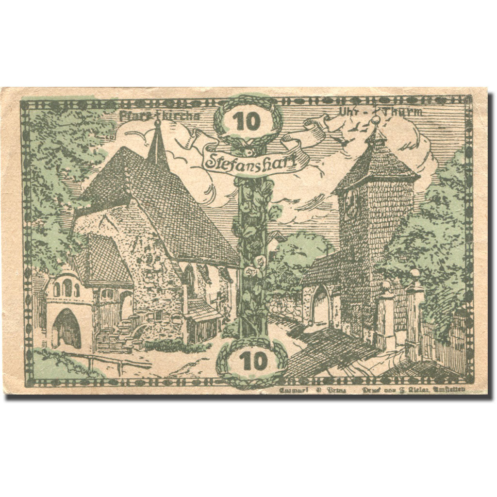 Banconote, Austria, Stefanshart, 10 Heller, Eglise, 1920 SPL- Mehl:FS 1013a