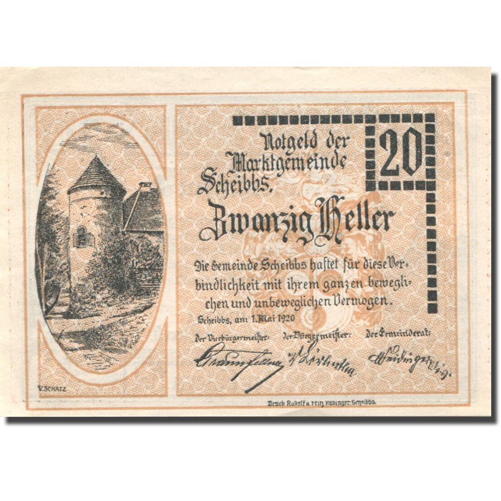 Banconote, Austria, Scheibbs, 20 Heller, Eglise 1920-12-31, SPL Mehl:FS 957IIb