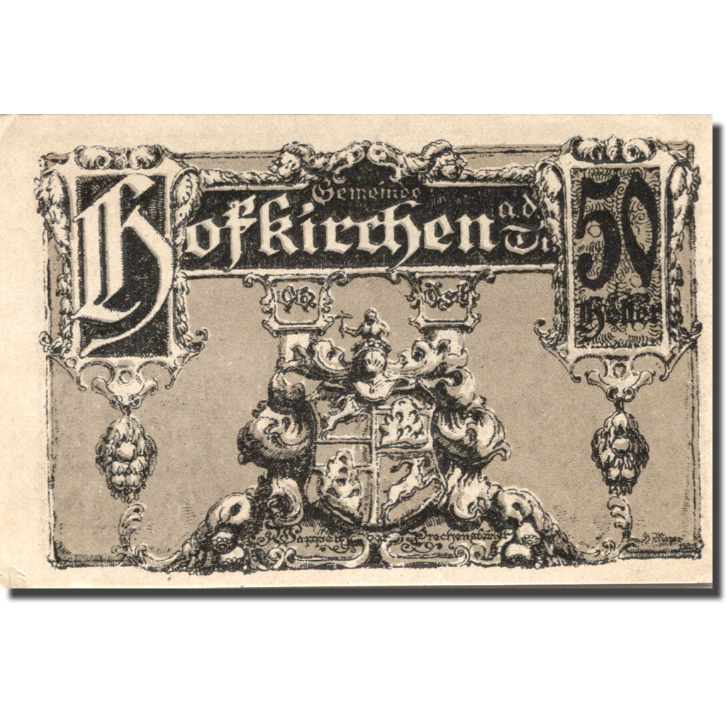 Banconote, Austria, Hofkirchen, 50 Heller, Blason 1, 1921 SPL Mehl:FS 385aF