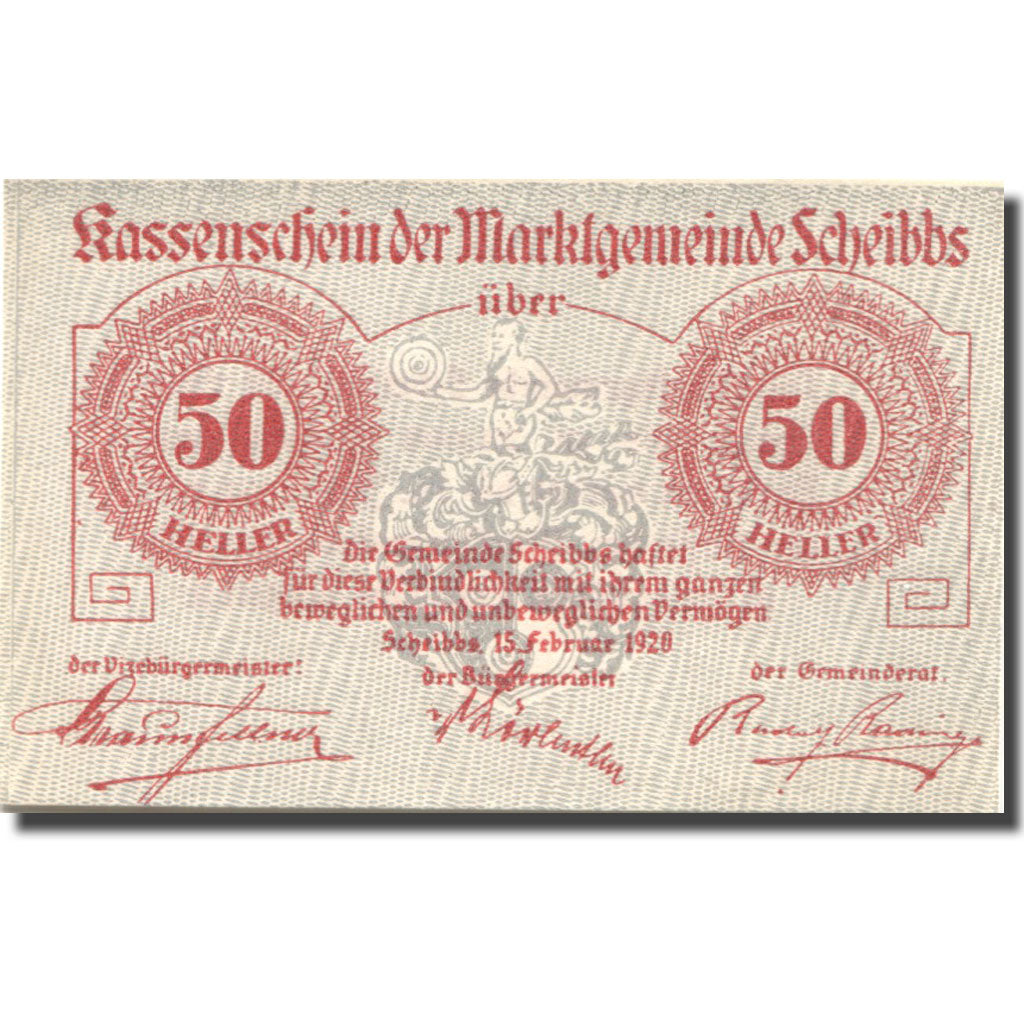 Geldschein, Österreich, Scheibbs, 50 Heller, Blason, 1920 UNZ- Mehl:FS 957Ic