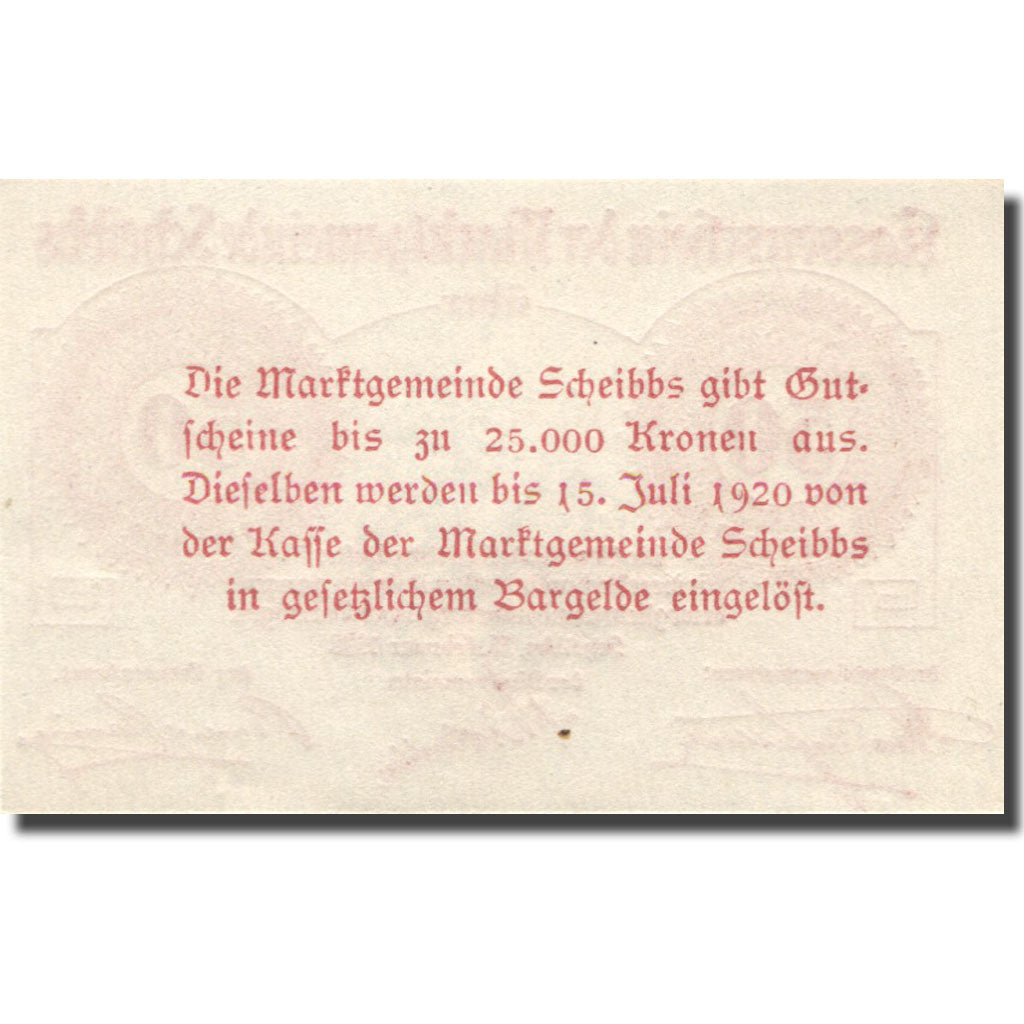 Geldschein, Österreich, Scheibbs, 50 Heller, Blason, 1920 UNZ- Mehl:FS 957Ic
