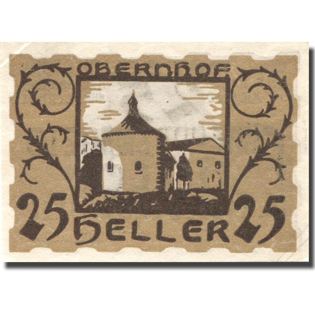 Banconote, Austria, Ulrichsberg, 25 Heller, Eglise, 1920 SPL Mehl:FS 1091a