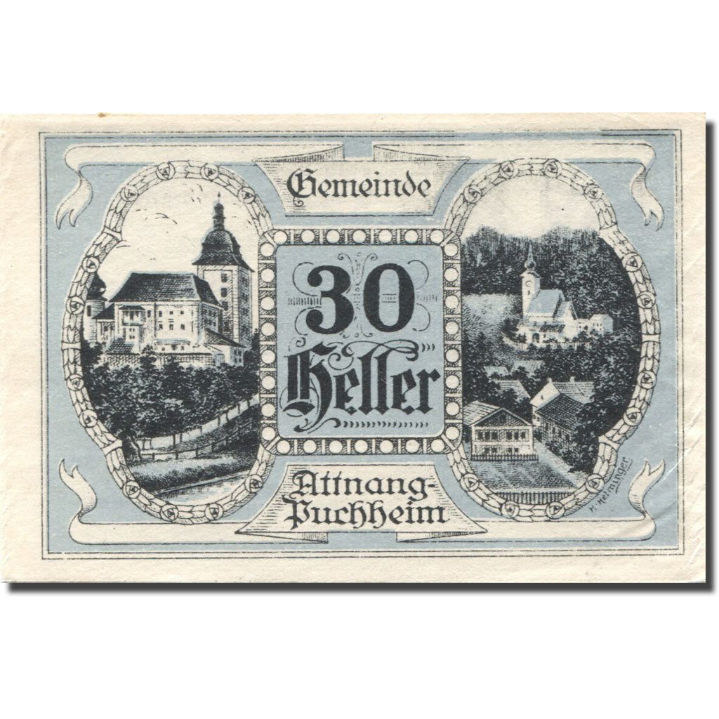 Geldschein, Österreich Attnang-Puchheim, 30 Heller, Eglise, 1920 VZ Mehl:FS 61II