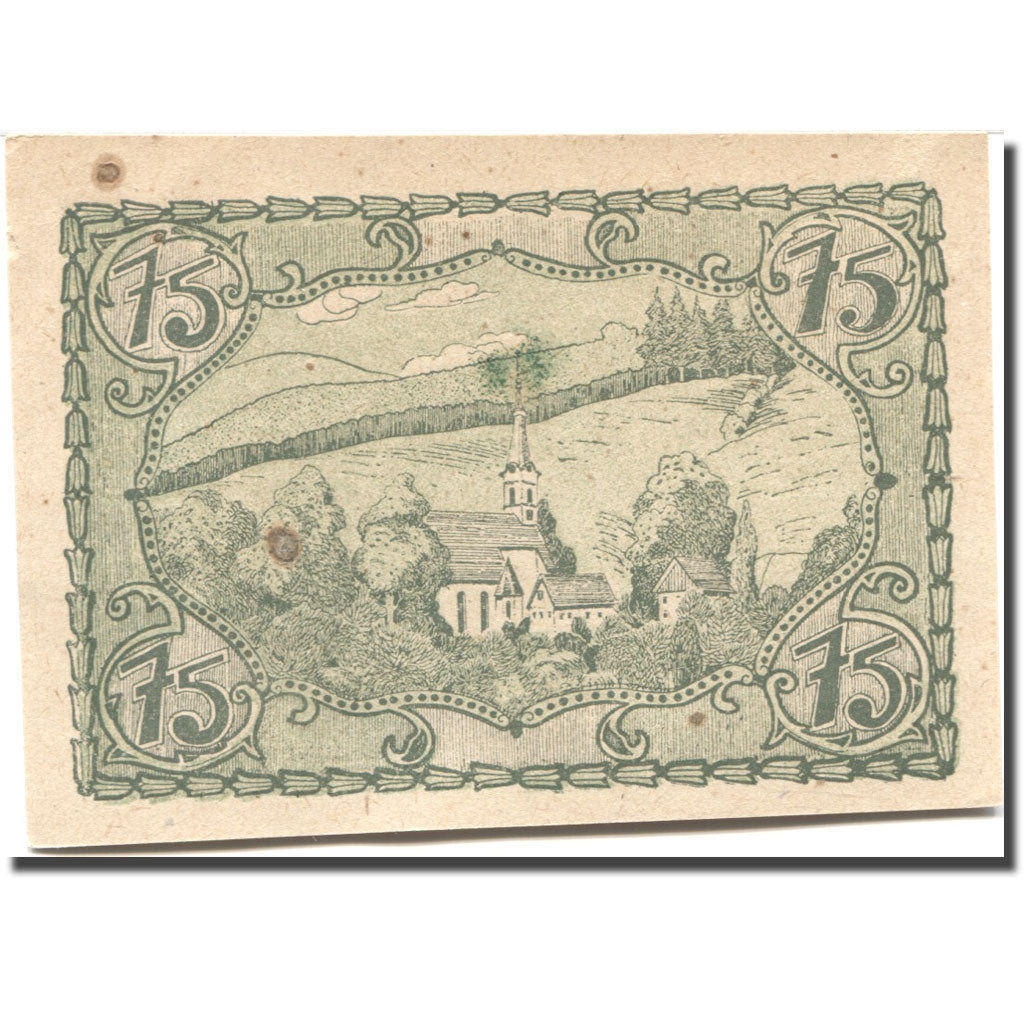 Banconote, Austria, Schonau, 75 Heller, paysage 1920-12-31, BB Mehl:FS 967b