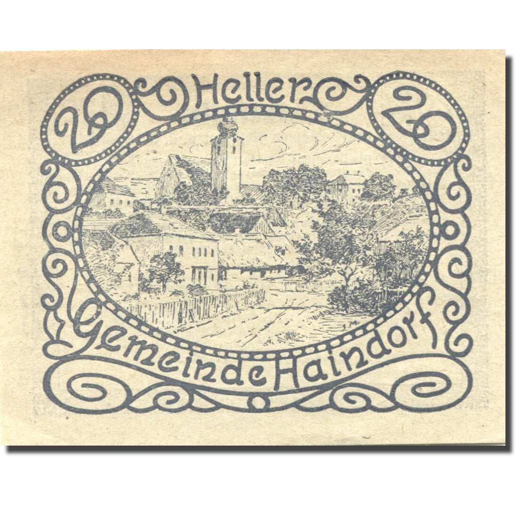 Billet, Autriche, Haindorf, 20 Heller, village 1920-12-30, SUP Mehl:FS 339