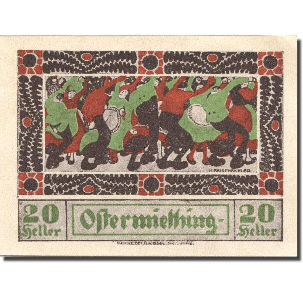 Geldschein, Österreich, Ostermiething, 20Heller 1920 UNZ Mehl:FS  713