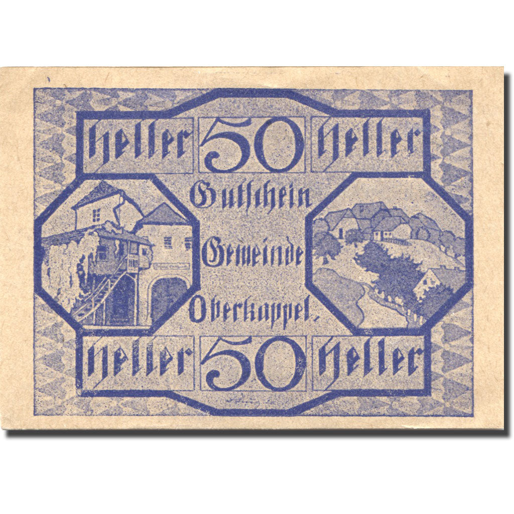 Banconote, Austria, Oberkappel, 50 Heller, village, 1920 SPL Mehl:FS 684a