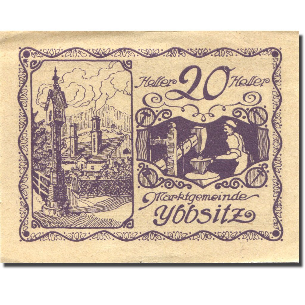 Banconote, Austria, Ybbsitz, 20 Heller, Blason 1920-05-01, SPL, Mehl:FS 1260