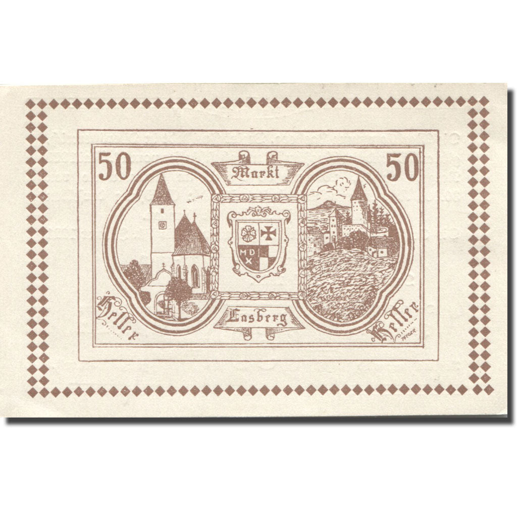 Banconote, Austria, Lasberg, 50 Heller, château 1921-01-31, SPL Mehl:FS 505a