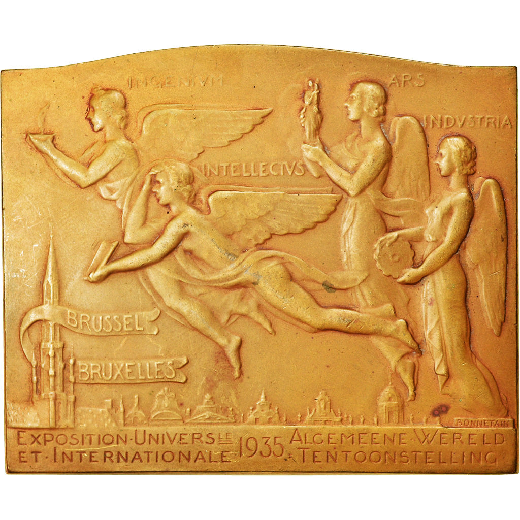 Bélgica, Medal, Exposition Universelle de Bruxelles, 1935, Bonnetain