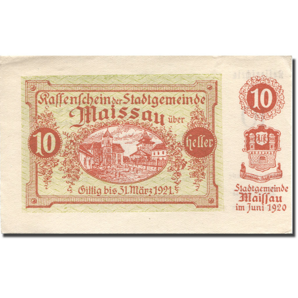 Banconote, Austria, Maissau, 10 Heller, village 1921-03-31, SPL Mehl:FS 573