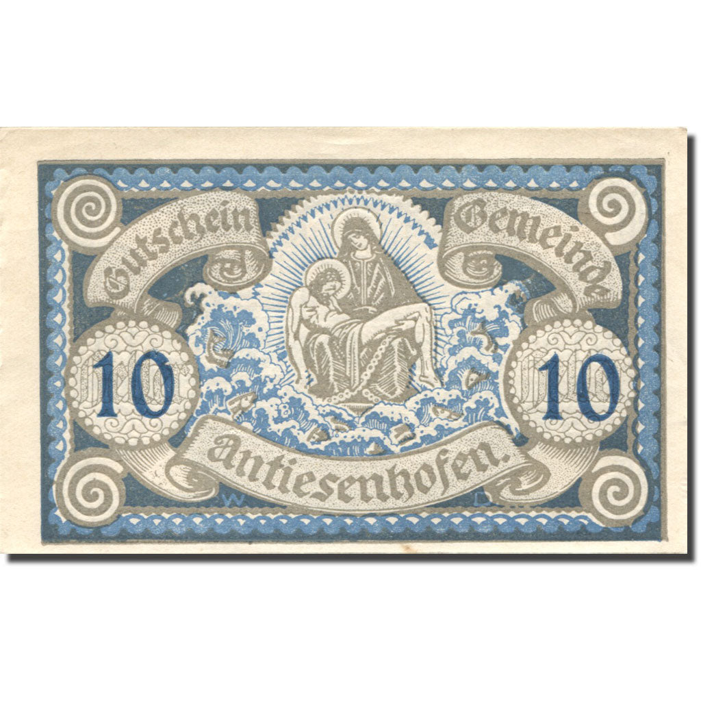 Billet, Autriche, Antiesenhofen, 10 Heller, Eglise, 1920 SPL Mehl:FS 47Ba