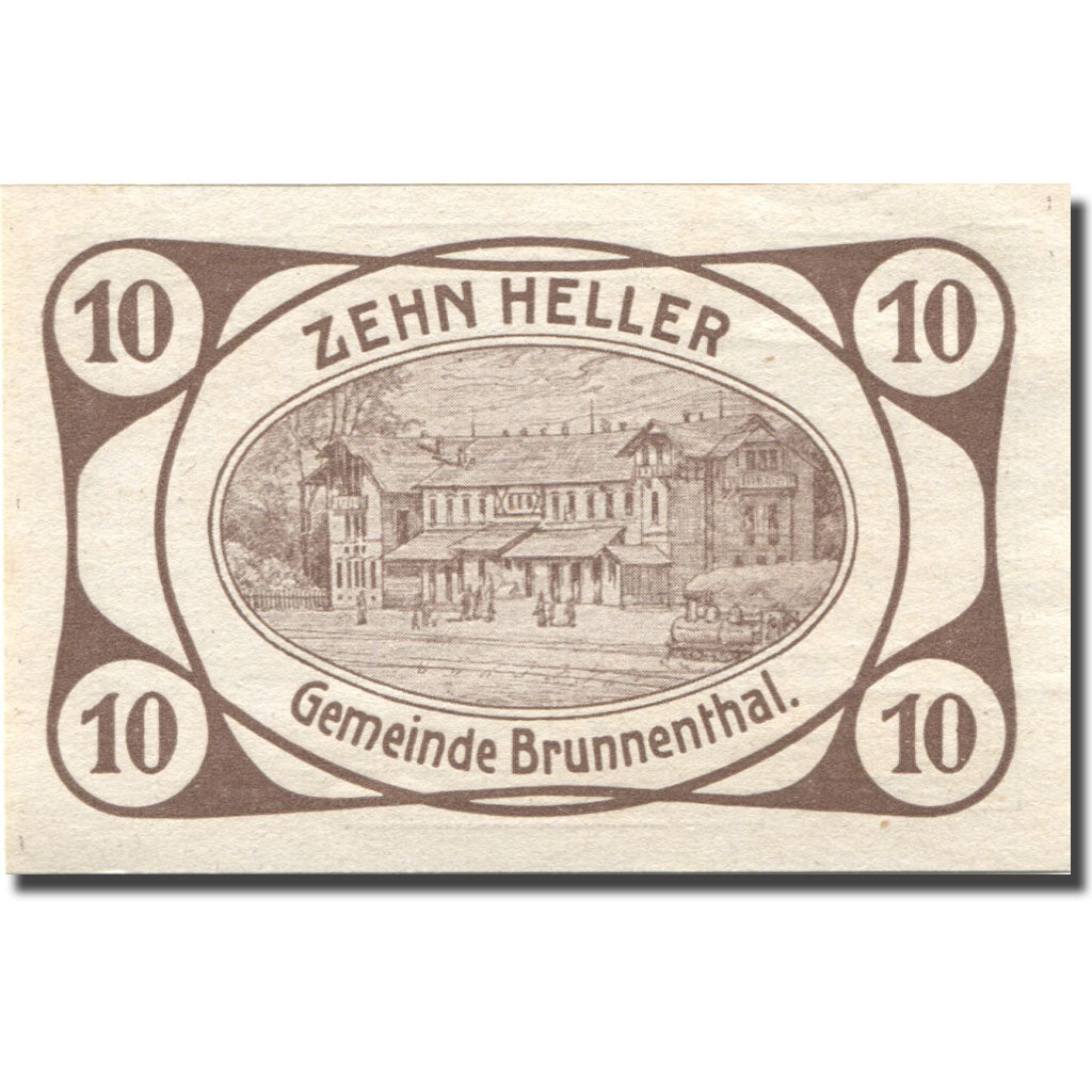 Banconote, Austria, Brunnenthal, 10 Heller, gare1920-12-15, SPL, Mehl:FS 111a