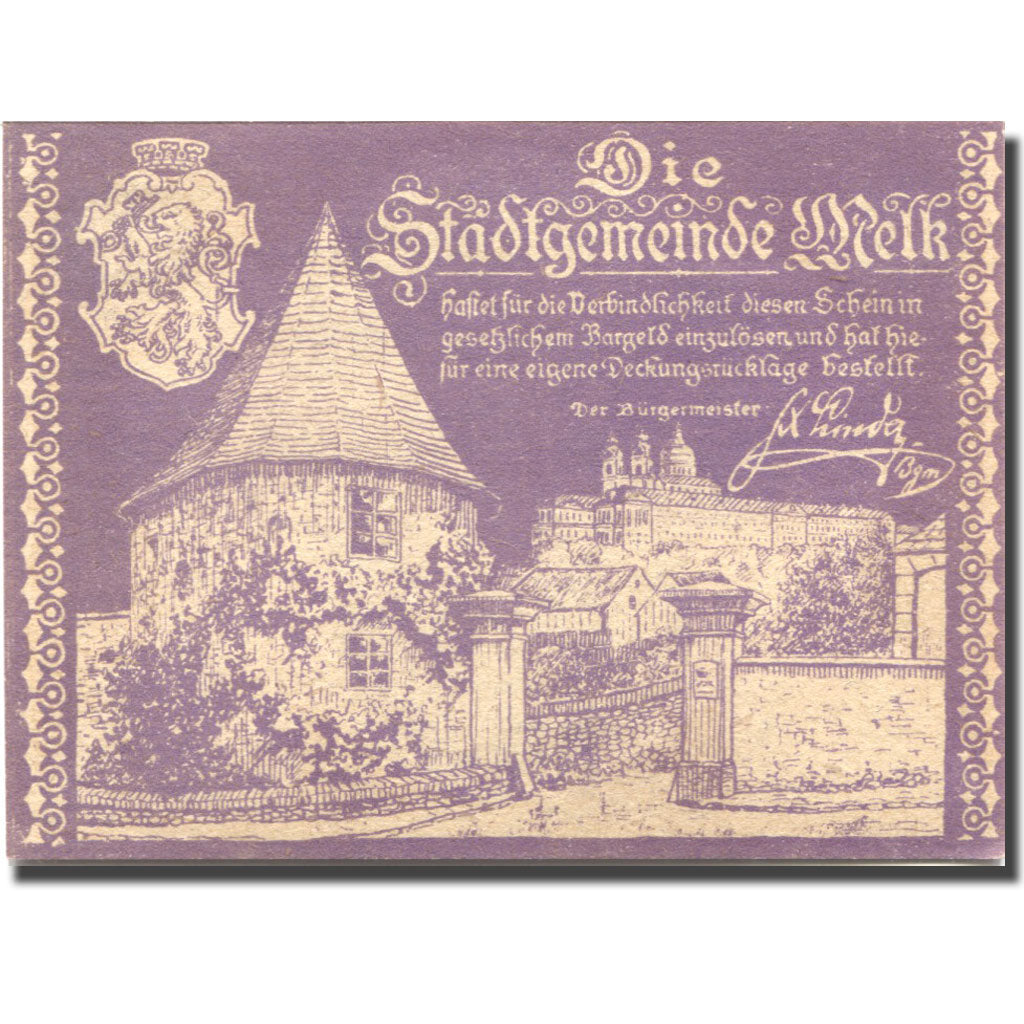 Banconote, Austria, Melk, 10 Heller, château 1920-12-31, SPL Mehl:FS 605II
