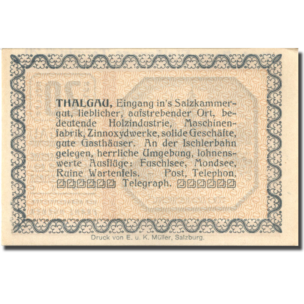 Geldschein, Österreich, Thalgau, 20 Heller, Eglise, UNZ-, Mehl:FS 1065a
